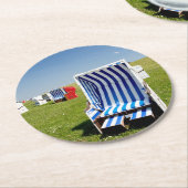 Kogelstoelen in het Noord-Zee Ronde Kartonnen Onderzetter (Gebogen)