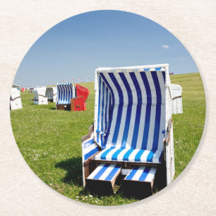Kogelstoelen in het Noord-Zee Ronde Kartonnen Onderzetter