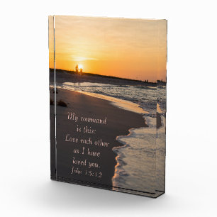 Kogelstrand bij zonsopgang John 15 12 Fotoblokken