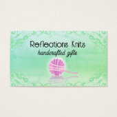 Kogelval van brei- en haakwerk visitekaartje (Voorkant)