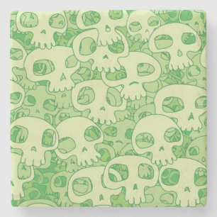 Kogelwollen schedels stenen onderzetter