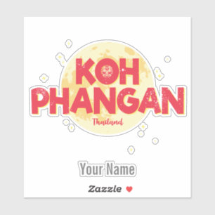 Koh Phangan met maan eiland Thailand Sticker