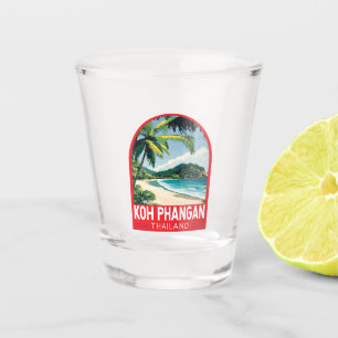 Koh Phangan Thailand Travel Art Embleem Shot Glas