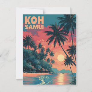Koh Samui vintage Briefkaart