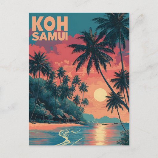 Koh Samui vintage Briefkaart (Voorkant)