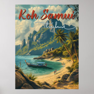 Koh Samui Vintage Reizen Poster