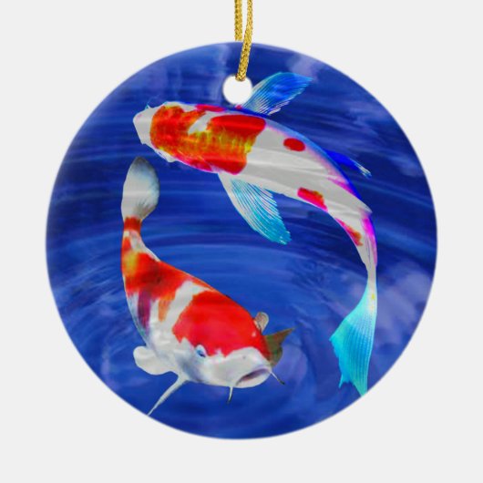 Kohaku Duo in de Deep Blue Pond Keramisch Ornament (Voorkant)