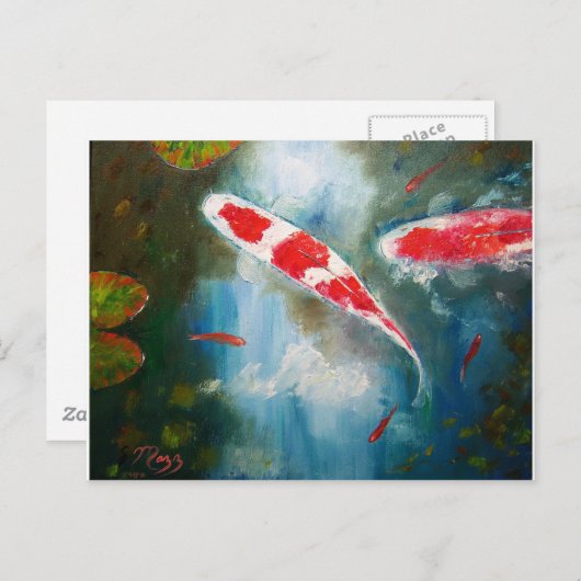 Kohaku Koi Briefkaart (Voorkant / Achterkant)