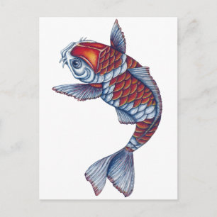 Kohaku Koi Fish Briefkaart