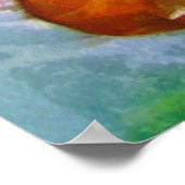 Kohaku Koi vis originele waterverf kunst Poster (Hoek)