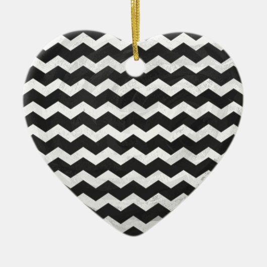 Kohl Black Chevron Pattern Keramisch Ornament (Voorkant)