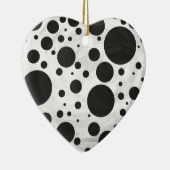 Kohl Black Polka Dot Pattern Keramisch Ornament (Rechts)