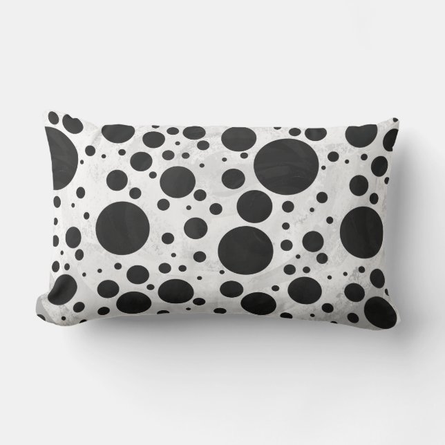 Kohl Black Polka Dot Pattern Kussen (Voorkant)