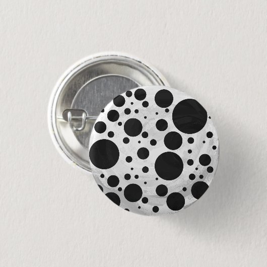 Kohl Black Polka Dot Pattern Ronde Button 3,2 Cm (Voorkant /achterkant)
