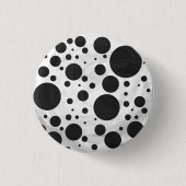 Kohl Black Polka Dot Pattern Ronde Button 3,2 Cm (Voorkant)