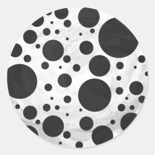 Kohl Black Polka Dot Pattern Ronde Sticker