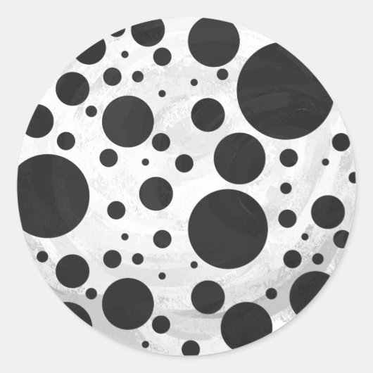 Kohl Black Polka Dot Pattern Ronde Sticker (Voorkant)