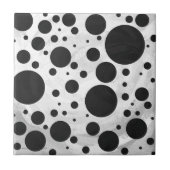 Kohl Black Polka Dot Pattern Tegeltje (Voorkant)