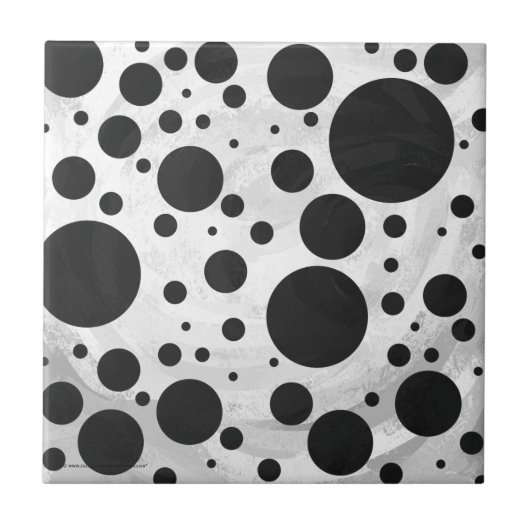 Kohl Black Polka Dot Pattern Tegeltje (Voorkant)