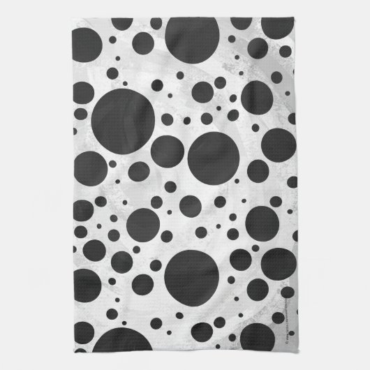 Kohl Black Polka Dot Pattern Theedoek (Verticaal)