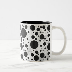 Kohl Black Polka Dot Pattern Tweekleurige Koffiemok