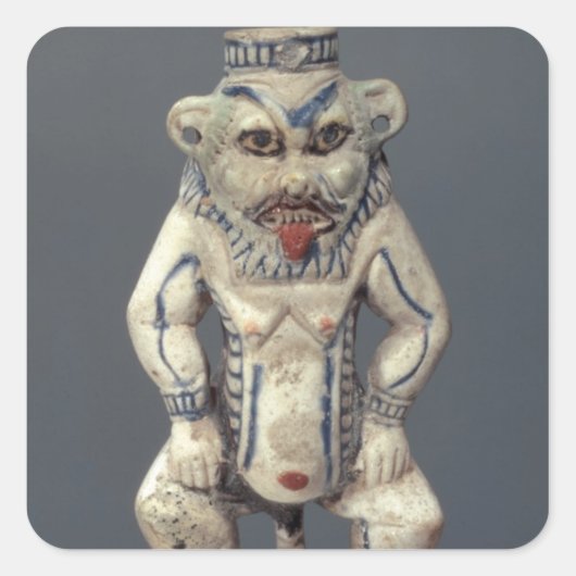 Kohl Pot, met de afbeelding van de Egyptische huis Vierkante Sticker (Voorkant)