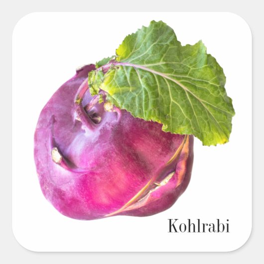 Kohlrabi Vierkante Sticker (Voorkant)
