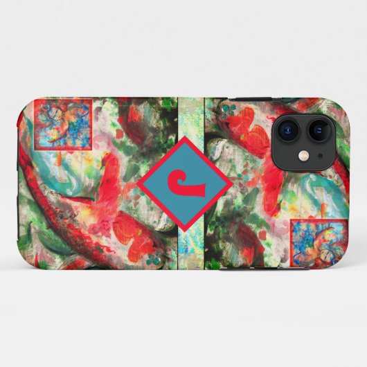 Koi Carp coque iphone de peinture de poisson (Dos (Horizontal))