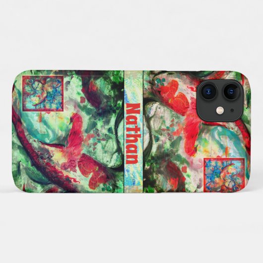 Koi Carp coque iphone de peinture de poisson (Dos (Horizontal))