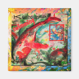 Koi Carp Fish Keep Swimming Painting Magnet Magneet