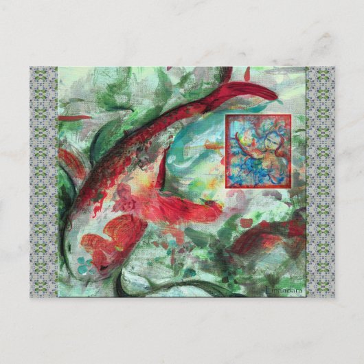 Koi Carp Fish Painting Briefkaart (Voorkant)