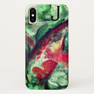 Koi Carp Fish Painting en een letter iPhone X Hoesje