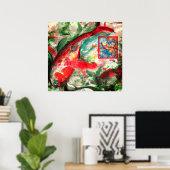 Koi Carp Fish Painting Poster (Thuiskantoor)