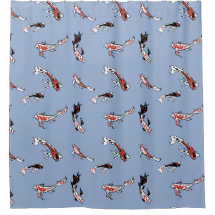 Koi Carp Fish Pattern Douchegordijn