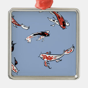 Koi Carp Fish Pattern Kerstannament Metalen Ornament