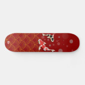 Koi Carp op een rode achtergrond Skateboard (Horizontaal)