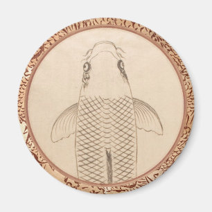  koi carp schilder oude papieren rolkunst magneet