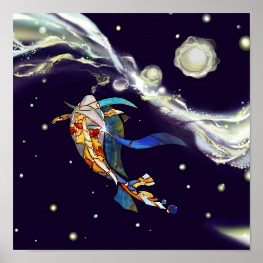 Koi dans Universe Glass Designer Poster intérieur (Devant)