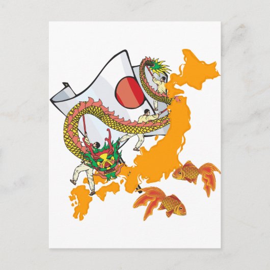 Koi Dragon Briefkaart (Voorkant)