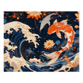 Koi en golven perfect poster (Voorkant)
