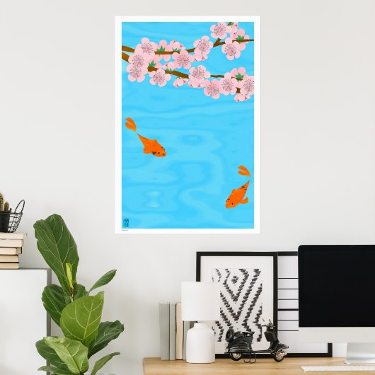 Koi en Sakura Poster (Thuiskantoor)
