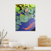 Koi en Water Lily Poster (Keuken)