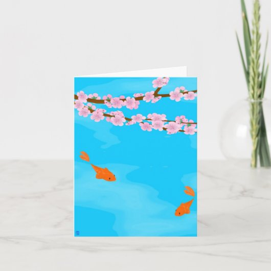 Koi et carte de note de Sakura (Devant)