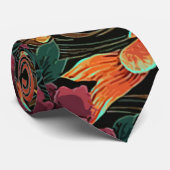 Koi et cravate de pivoines (Roulé)