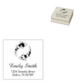 Koi Fish-adres Rubberstempel (Gestempeld)