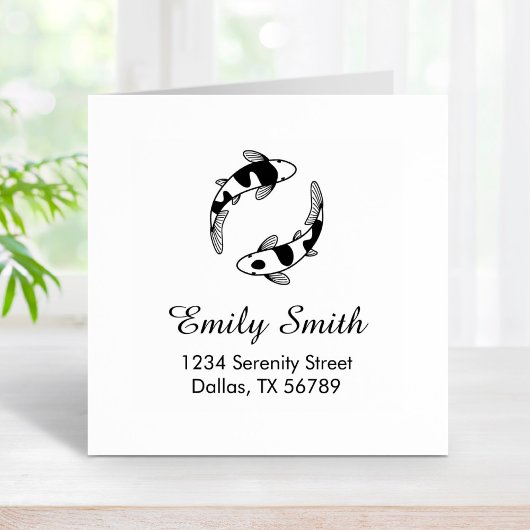 Koi Fish-adres Rubberstempel