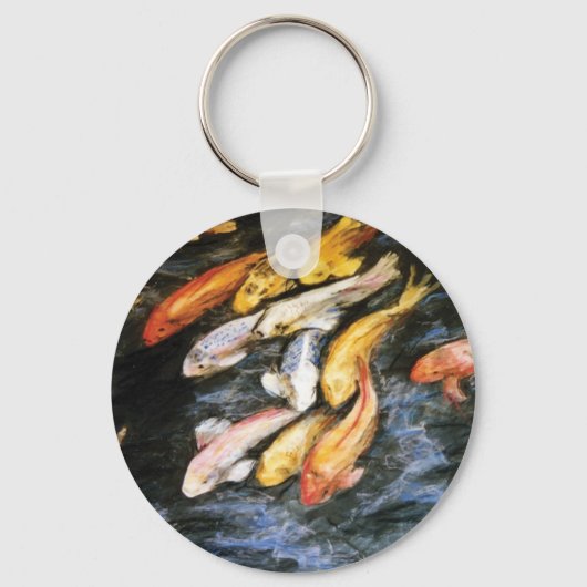 Koi Fish Art Painting Charm Sleutelhangers (Voorkant)