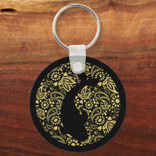 Koi Fish Black en Gold Decorative Sleutelhanger