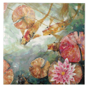 Koi Fish Ceramic Kitchen Tile Tegeltje