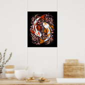 Koi Fish Cherry Blossom Poster (Keuken)